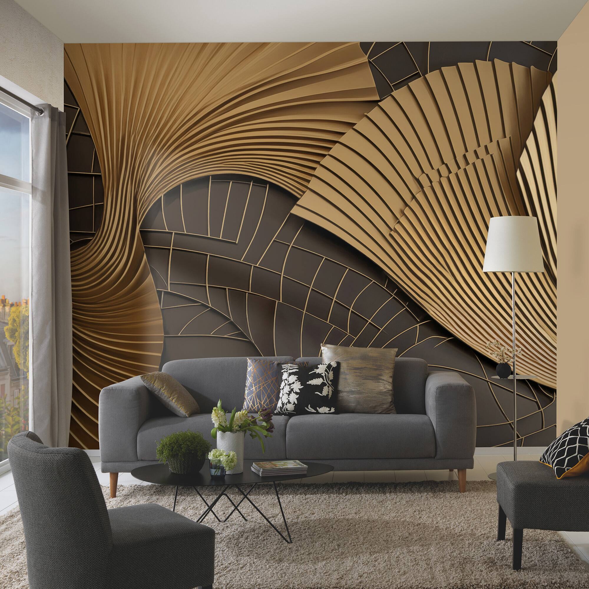 Designs Direct Luness Gold Wall Mural